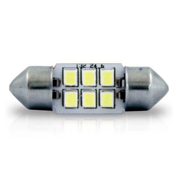 LED Torpedo 24V 6 LEDs 36mm Branco Par