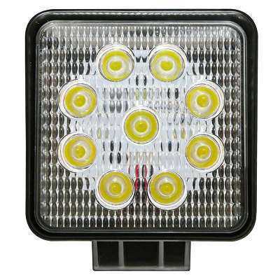 Farol Aux. LED 9 LEDs Quadrado 27W Fino Branco Bivolt