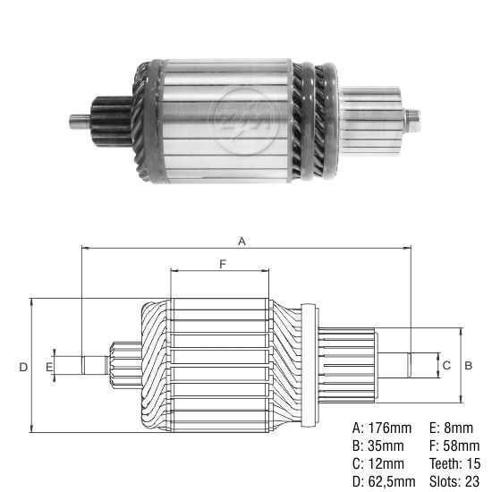 Induzido Ford/John Deere/Valtra Iskra 16908339