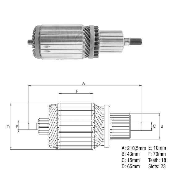 Induzido Caterpillar John Deere Colheitadeira 0282002800
