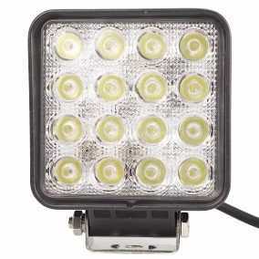 Farol Aux. LED 16 LEDs Branco Bivolt 48W Quadrado FK-F0648W