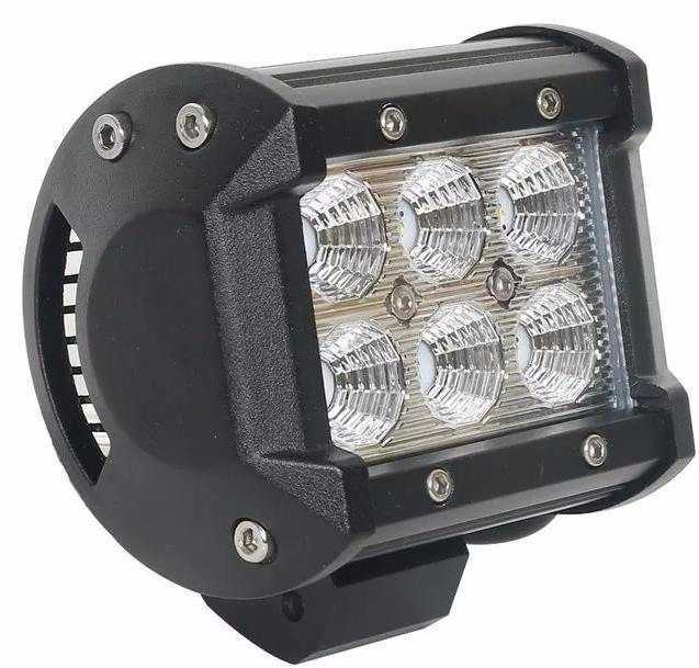 Farol LED Bivolt Retangular Mini 6 LED’S 18W