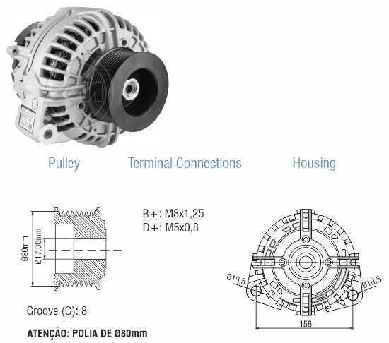 Alternador p/ Jdh Colheitadeira 12V 200A 0124625030