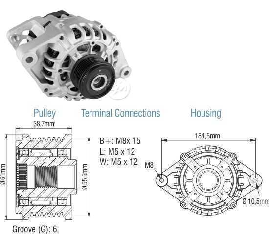 Alternador Valeo S10 2.8 Diesel 00/11 100A 2542434