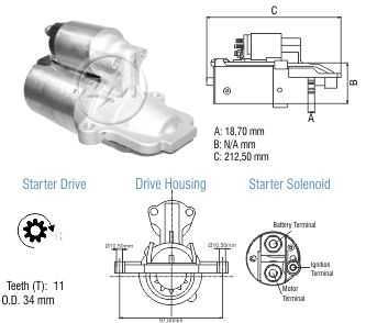 MOTOR PARTIDA P/ Motorcraft Ford Ranger 2.3 1F2018400A