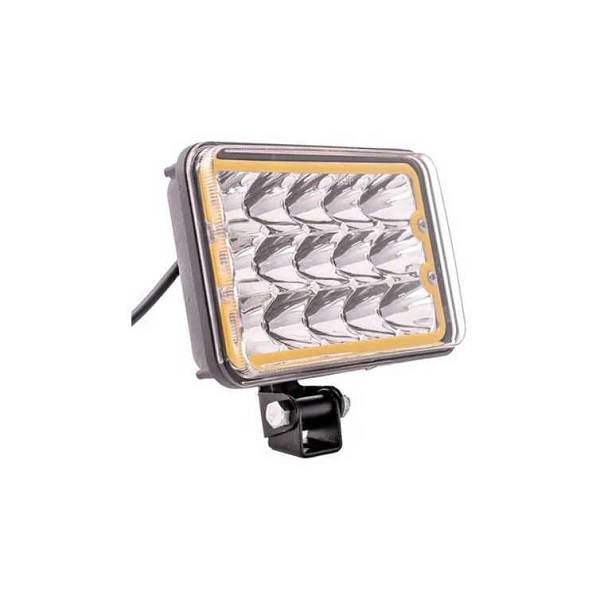 Farol Aux. 15 LEDs Retangular Extra Grande C/Anel Luz 45W