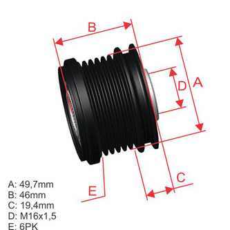 POLIA ALTERNADOR P/ MBB Jeep Compass Sprinter Vito C180