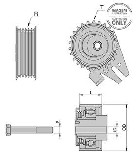 TENSOR ALTERNADOR P/ VLV D16/ SERIE B FH 07W903133