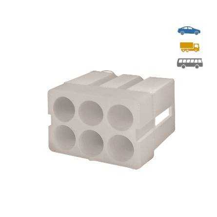 Conector 6 Vias Femea Furo