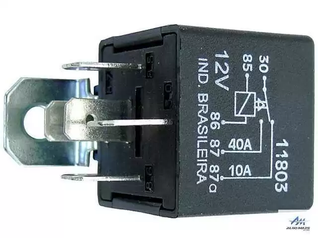 Rele auxiliar 12v 5 terminais c/suporte