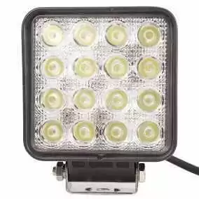 Farol Aux. LED 16 LEDs Branco Bivolt 48W Quadrado FK-F0648W
