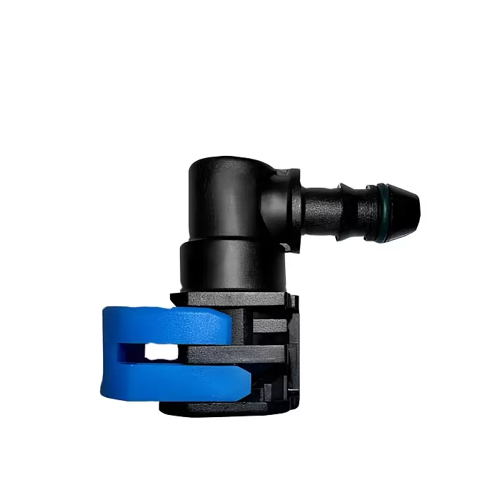 CONECTOR 3/8″ X 5/16″ 90° ENGATE RAPIDO C/ ANEL