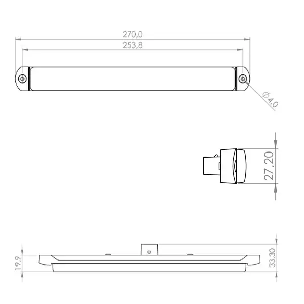LANTERNA LATERAL P/ DELIMITADORA C/GUIA LUZ